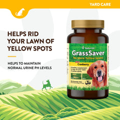 NaturVet GrassSaver soft chews provide daily tasty support for lawn-friendly dogs.