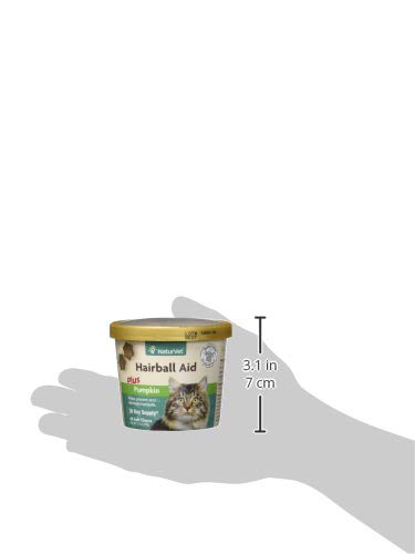 NaturVet Hairball Aid digestive-support label with pumpkin and psyllium husk