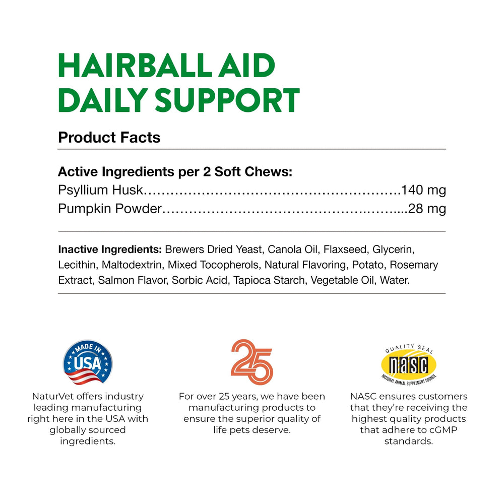 NaturVet Hairball Aid cat relax after chewing, hinting smoother grooming