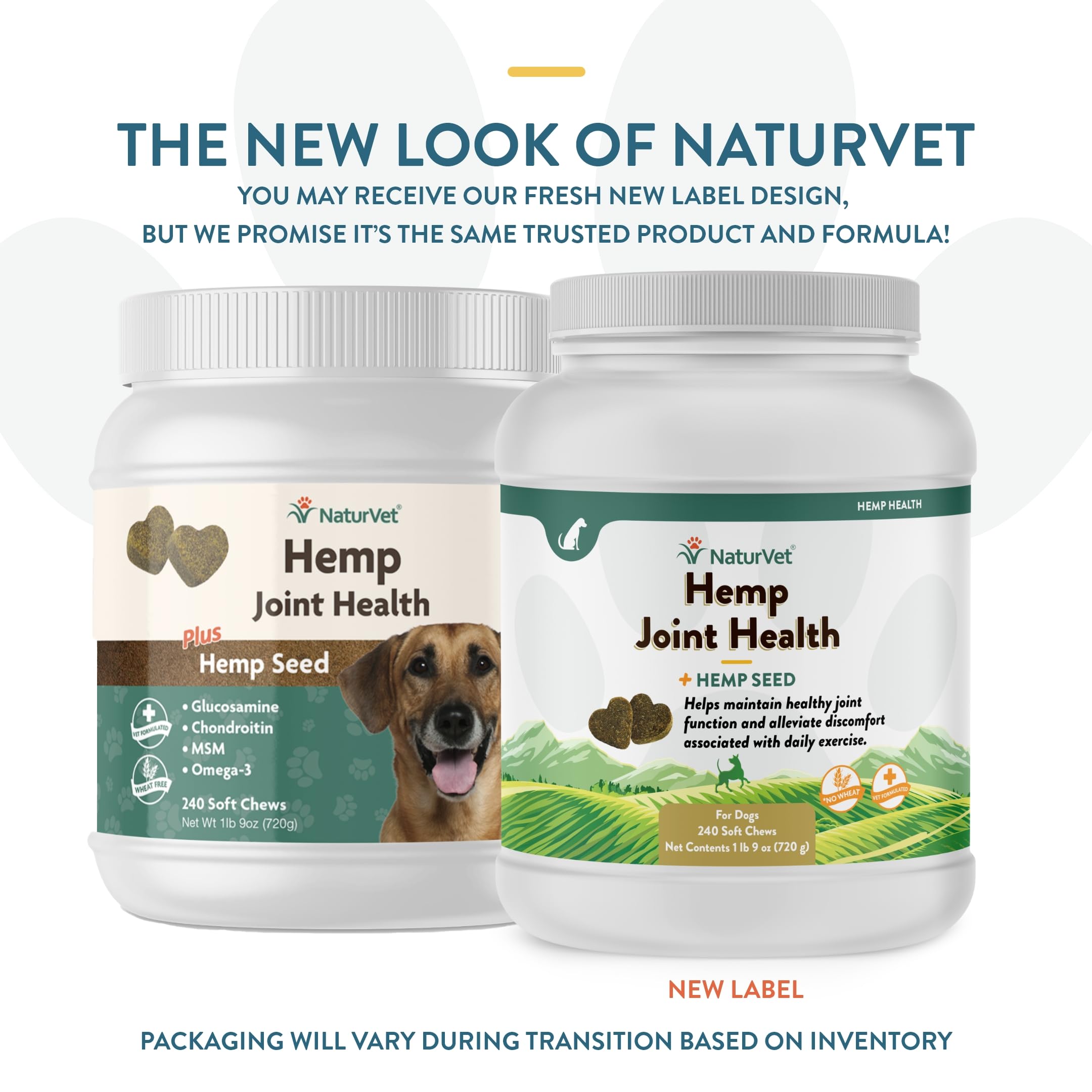 NaturVet Hemp Joint Health soft chews in a bowl for daily serving.