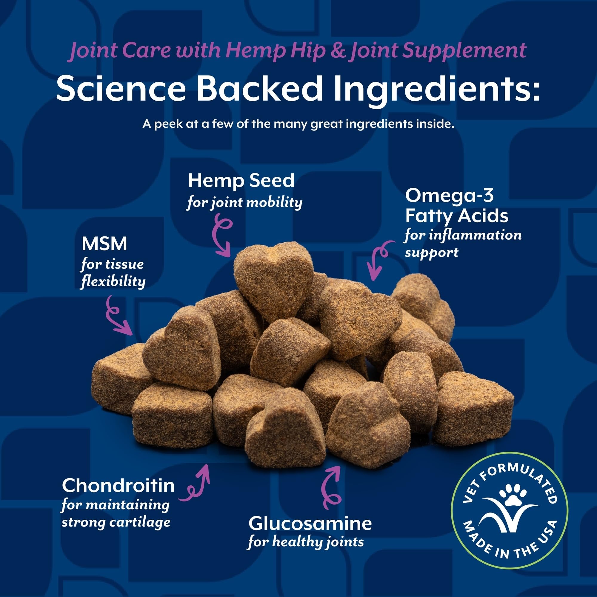 NaturVet Hemp Joint Health veterinarian formulated for dog wellness support.