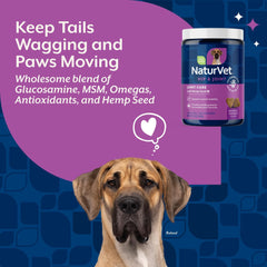 NaturVet joint health ingredients glucosamine MSM chondroitin closeup