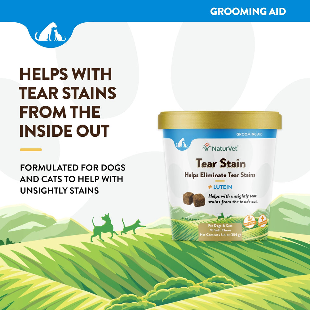 NaturVet Tear Stain Plus Lutein con raíz de malvavisco de sabor suave