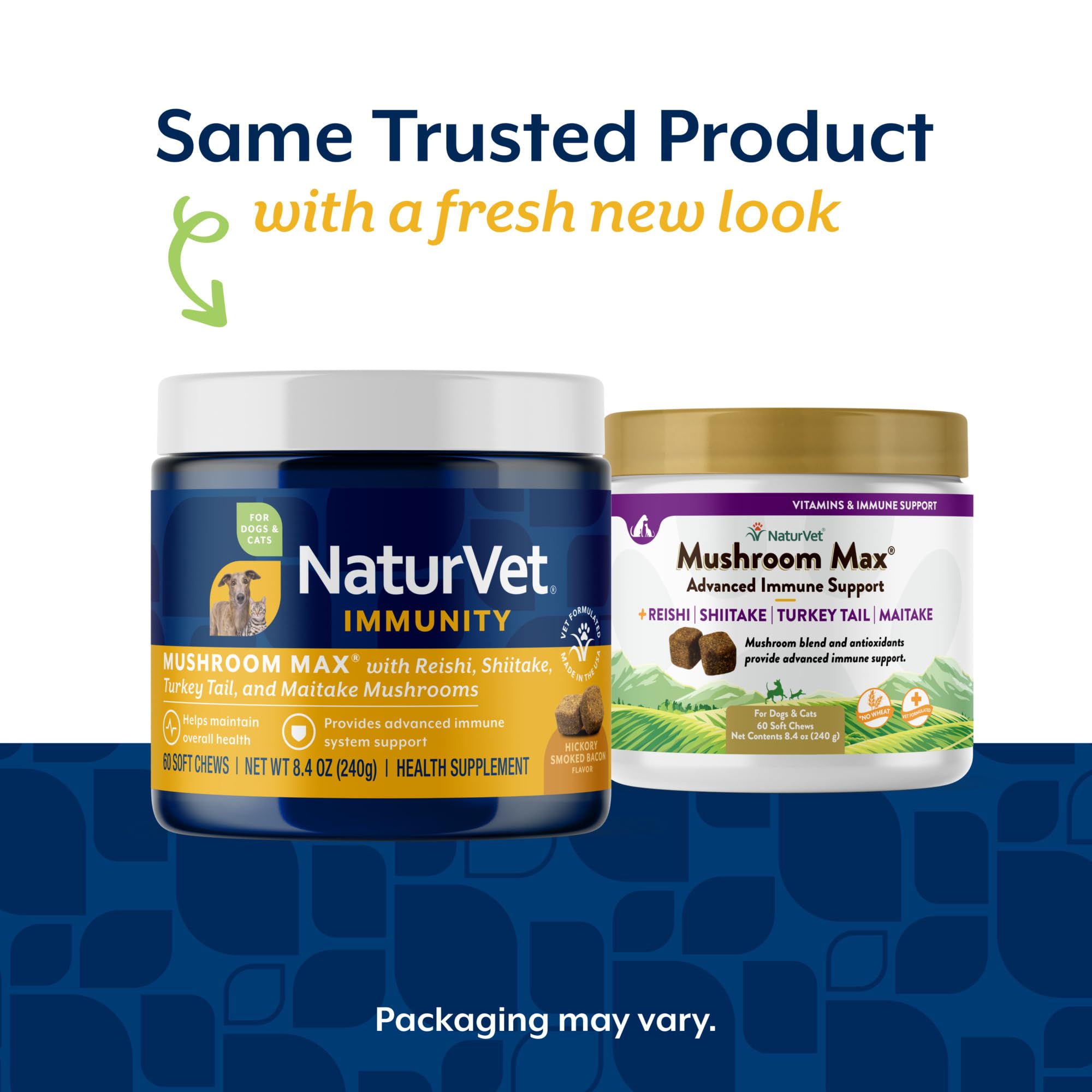 NaturVet Mushroom Max Advanced Capsules Closeup shows an easy-to-administer dog supplement.