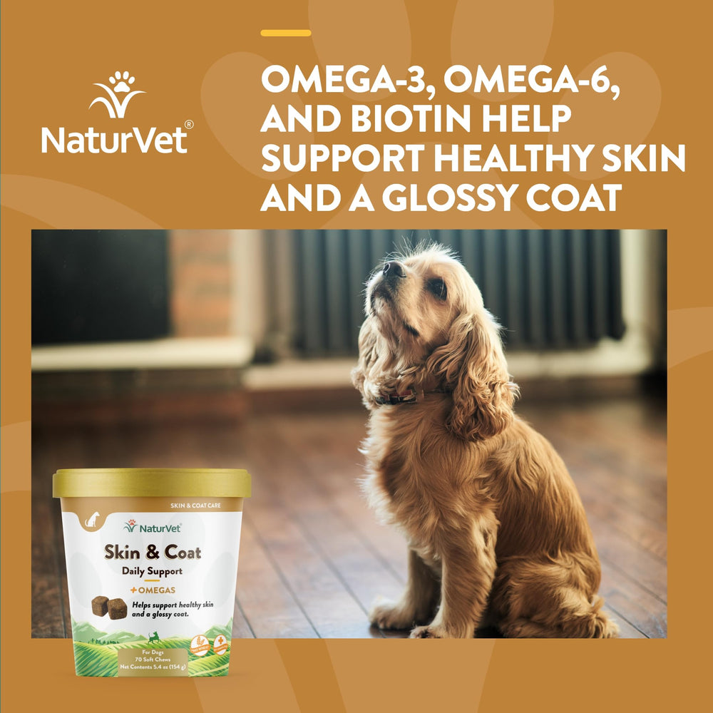NaturVet omega-3-6-biotin ingredients panel closeup