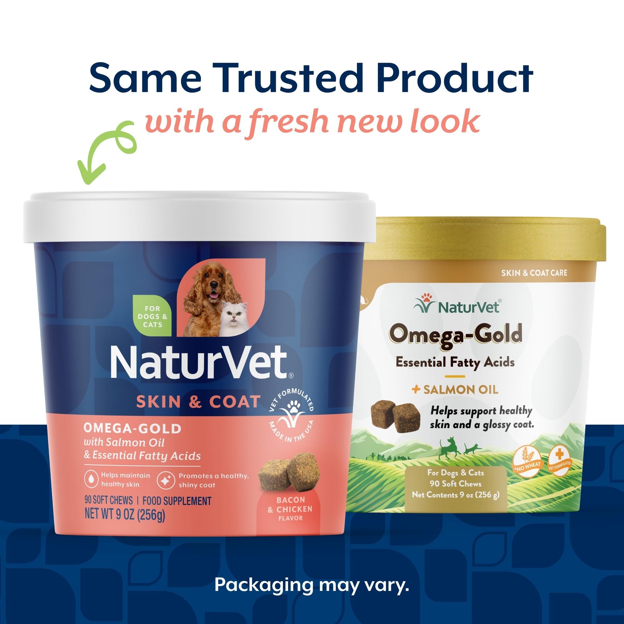 NaturVet Omega-Gold Plus soft chews closeup emphasizes tasty flavor for pets
