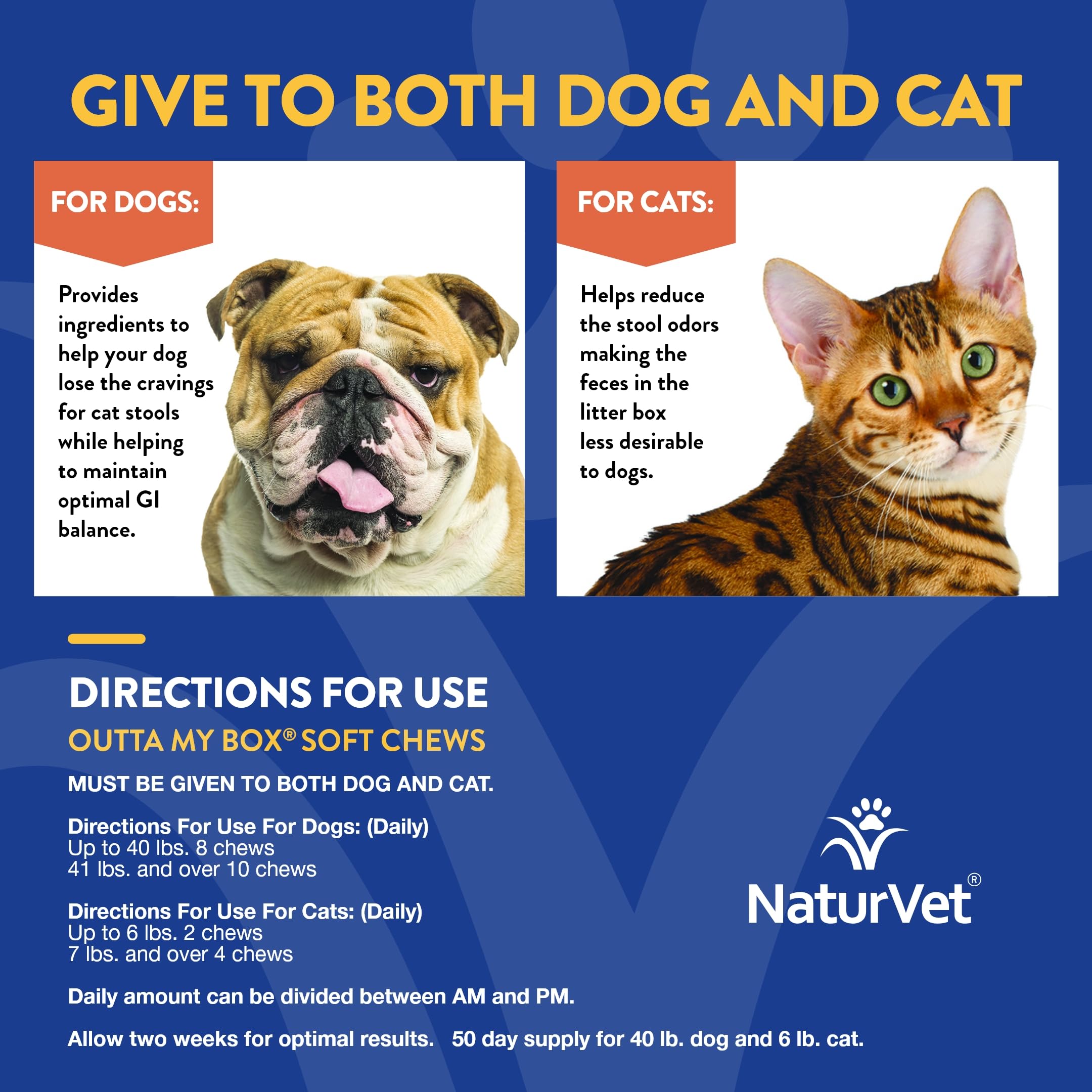 NaturVet Outta My Box 50-day supply label for long-term use