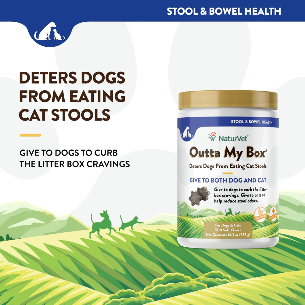 NaturVet Outta My Box dog deterring cat stool tastes with dual action