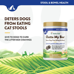 NaturVet Outta My Box dog deterring cat stool tastes with dual action