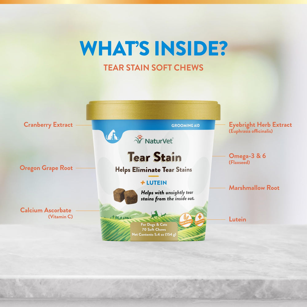 NaturVet Tear Stain Plus Lutein apto para perros y gatos