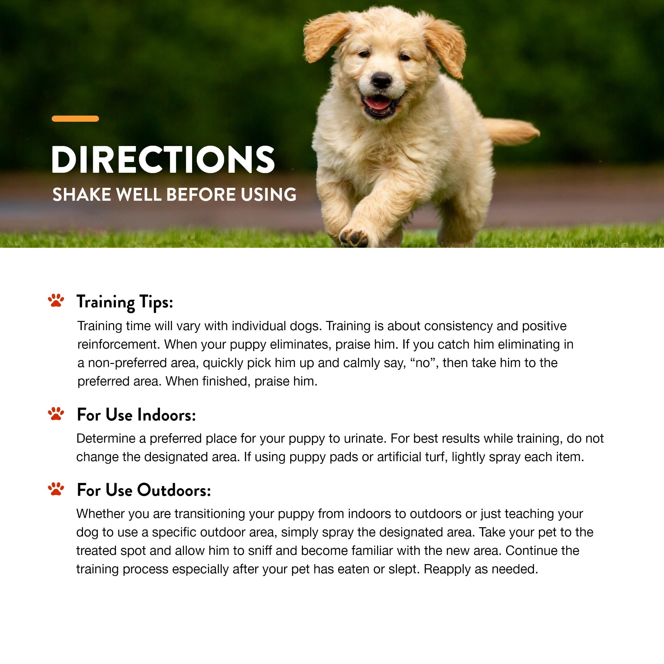 NaturVet Potty Here ingredients label and scent details