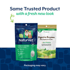 NaturVet probiotics prebiotics bottle close-up signaling gut health support