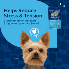 NaturVet Quiet Moments bacon-chicken flavor treats promote gentle relaxation for travel.