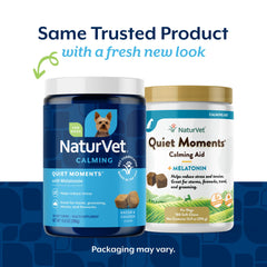 NaturVet Quiet Moments chews close-up highlights bacon flavor and calming support.