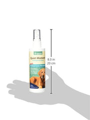 NaturVet Quiet Moments crate setup shows calming spray inside dog crate.