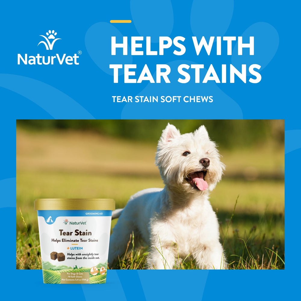 NaturVet Tear Stain Plus Lutein con raíz de uva de Oregon