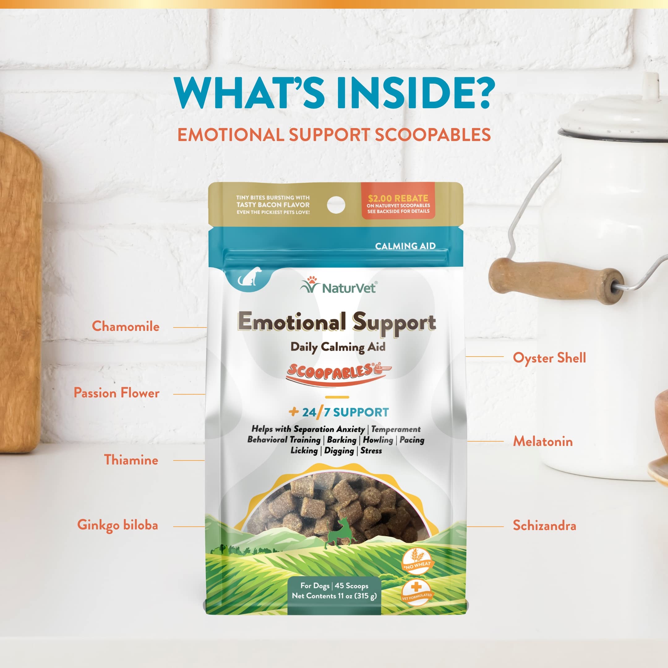NaturVet Scoopables dog-relaxed-after-dosing captures moment of calm.