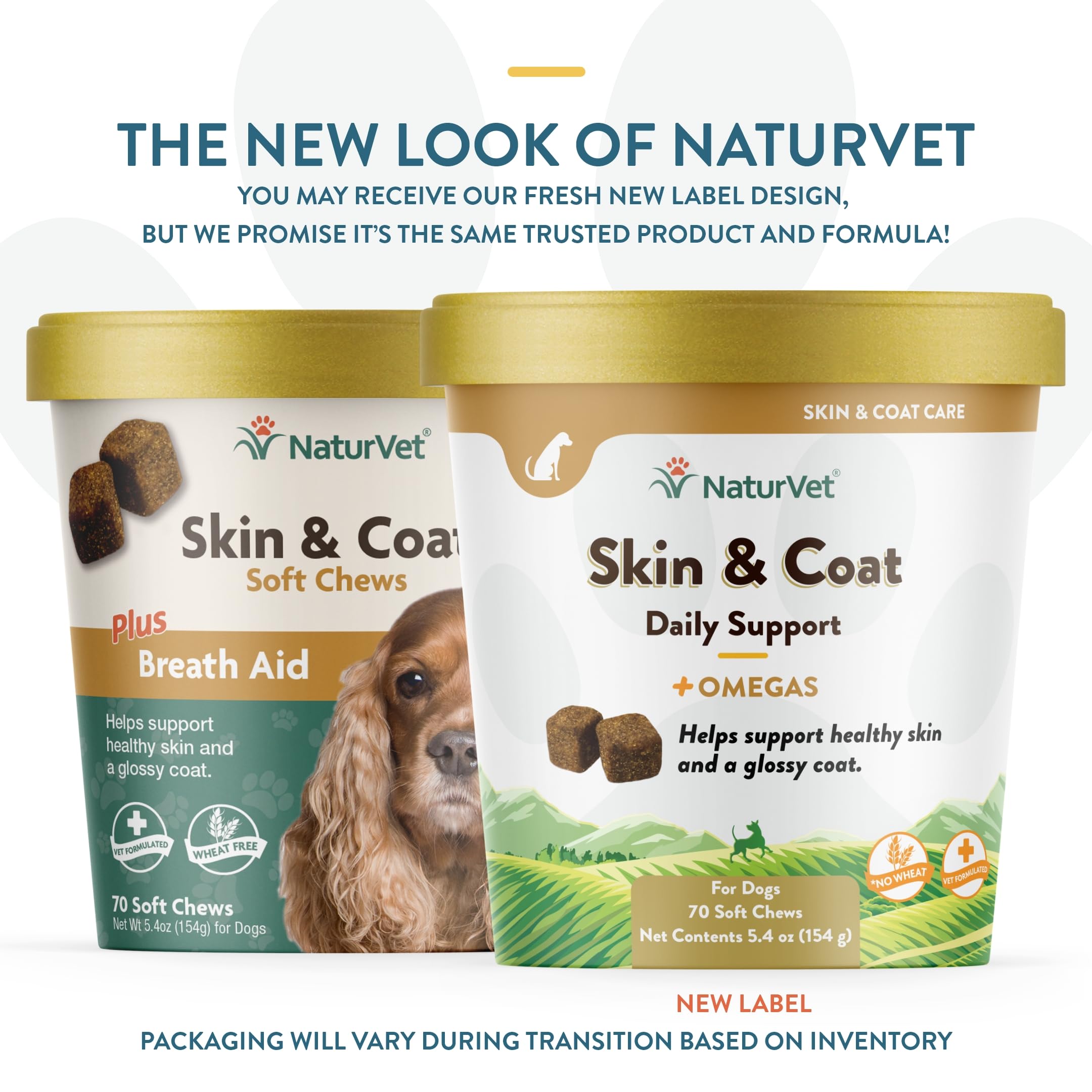 NaturVet Skin Coat Plus Breath Aid packaging front shows 70-count