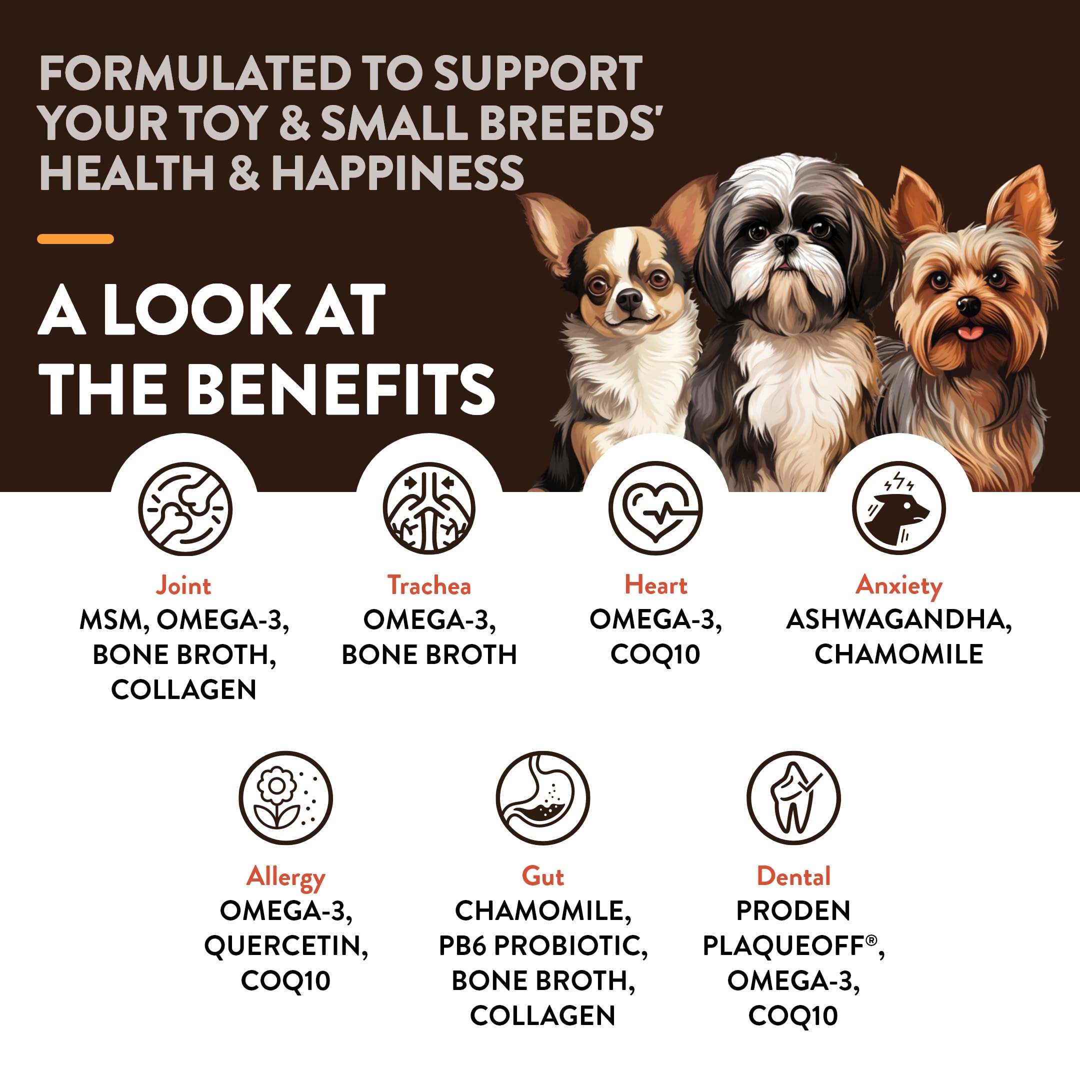 NaturVet small-breeds soft chews close-up for skin and coat care.