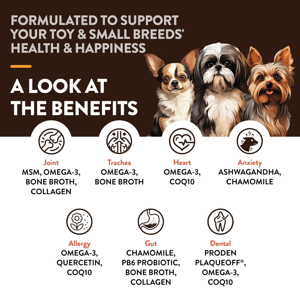 NaturVet small-breeds soft chews close-up for skin and coat care.