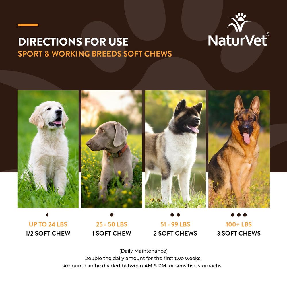 NaturVet Sport Breed immune-support graphic with mushrooms and antioxidants.