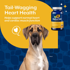 NaturVet Taurine dog supplement highlighting vital heart support and energy.