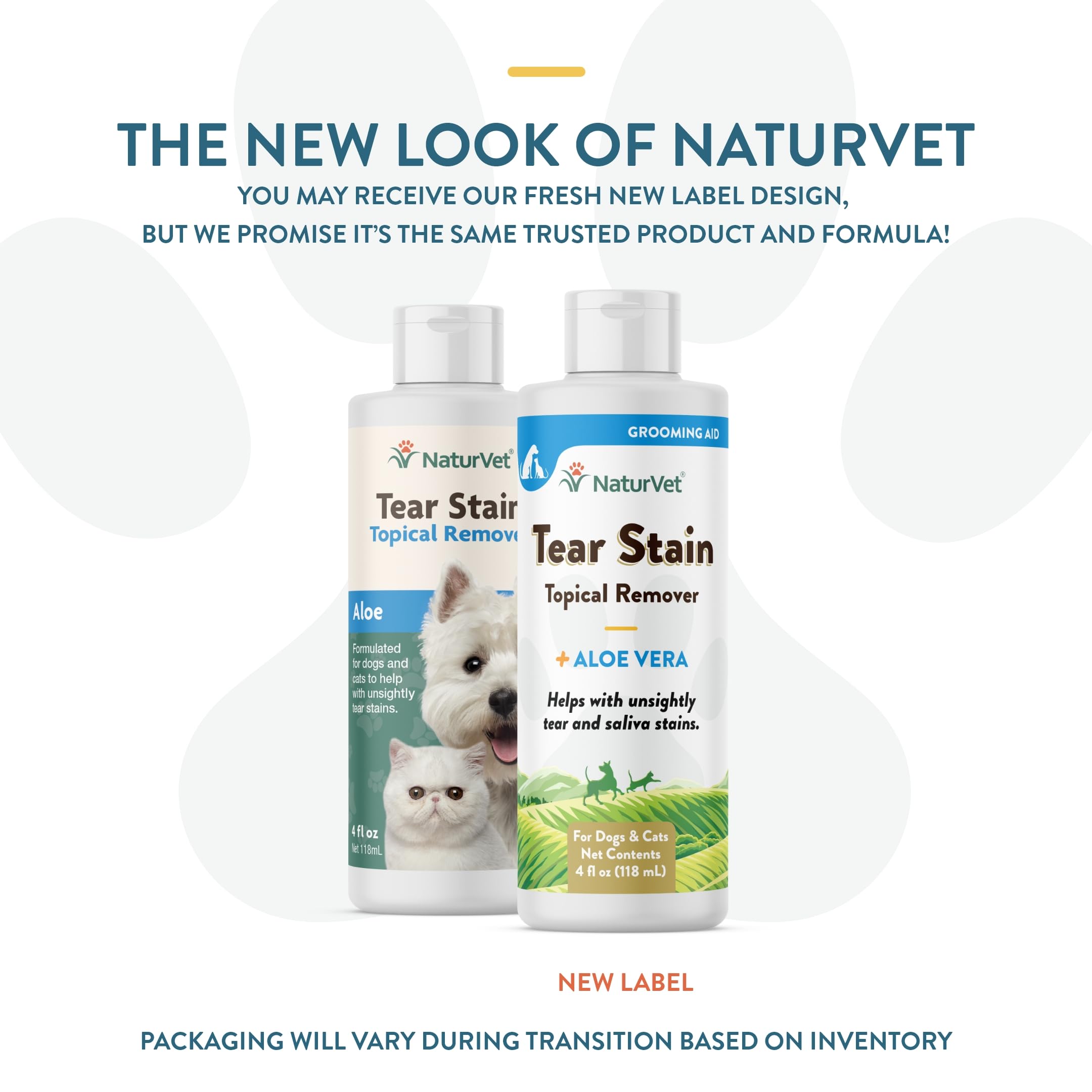 NaturVet Tear Stain Topical Remover Aloe on dog face supports daily eye-area care