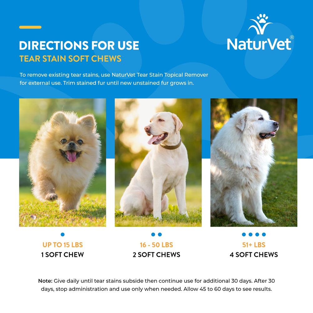 NaturVet Tear Stain Plus Lutein textura blanda fácil de masticar