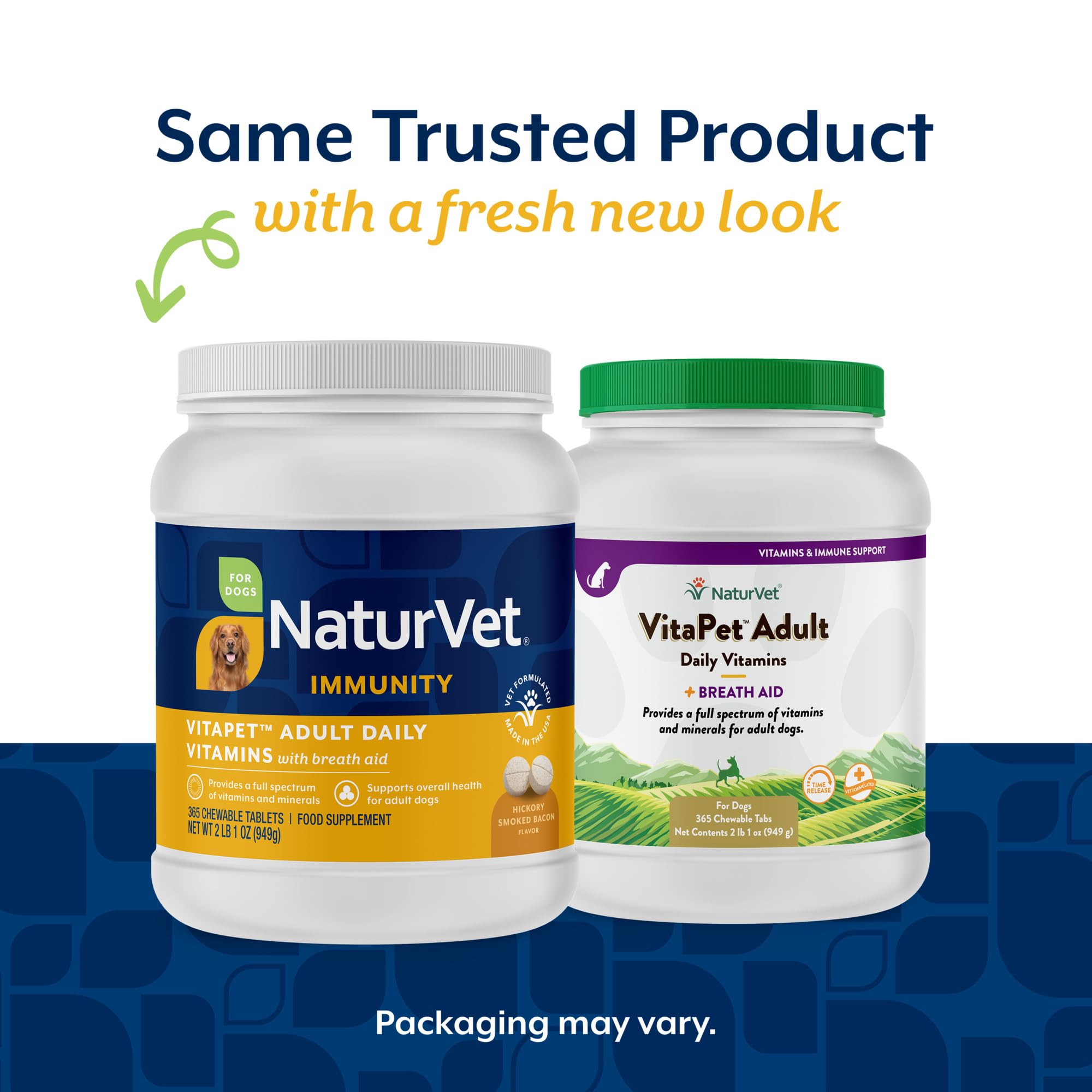NaturVet Vita Pet Breath Aid tablets close-up showing time-release design
