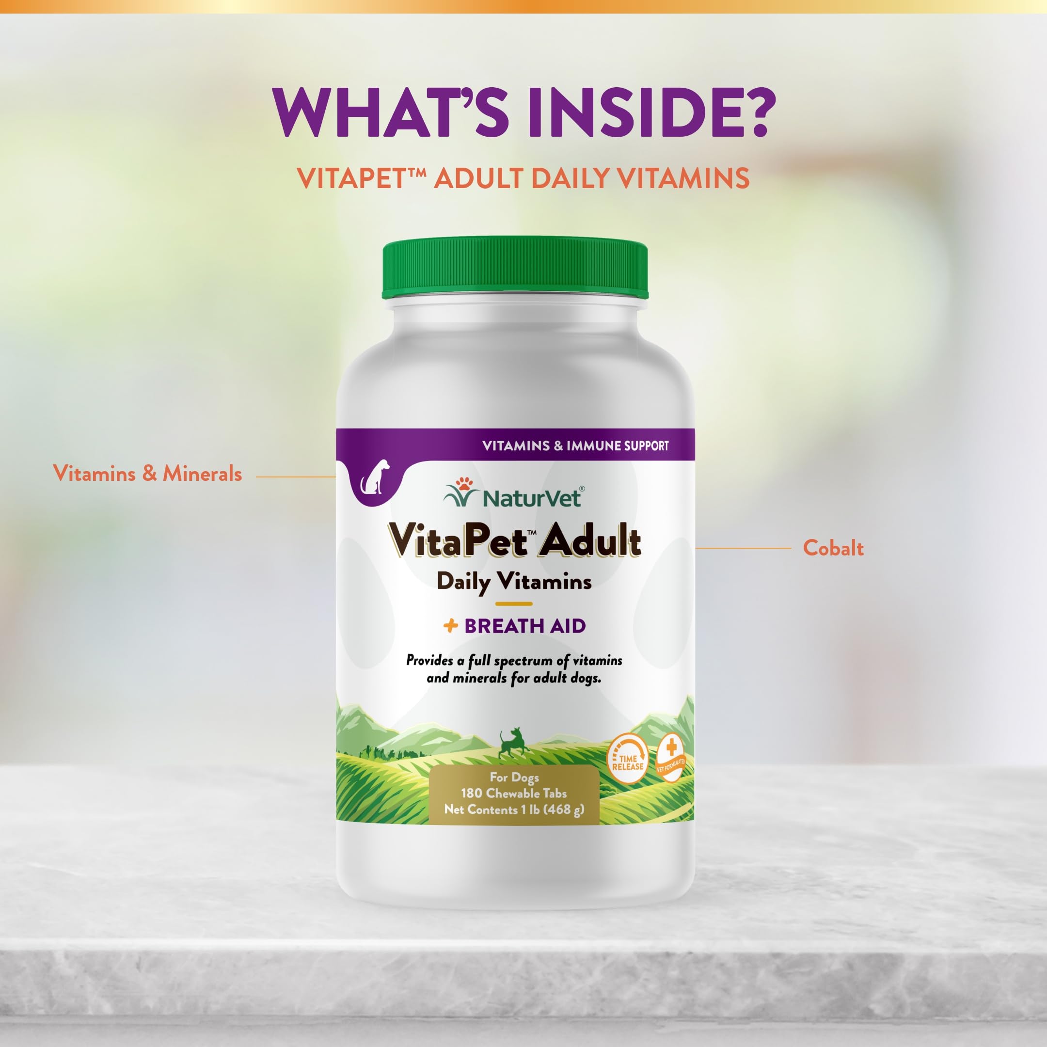 NaturVet VitaPet ingredients close-up emphasizing omega-6 and minerals
