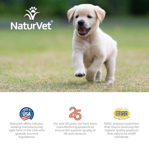 NaturVet VitaPet Puppy label close-up showing essential nutrient blend.