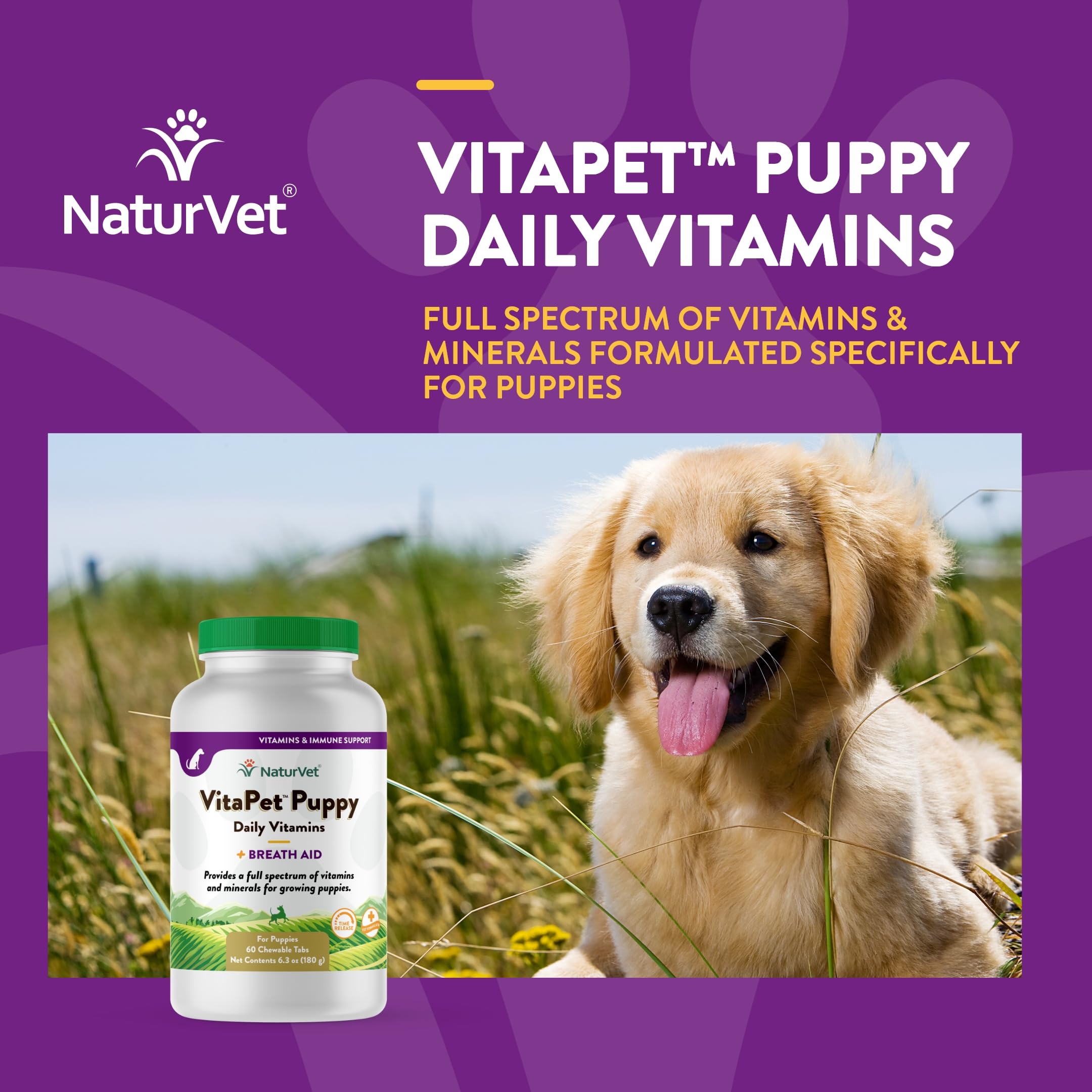 NaturVet VitaPet Puppy breath aid chews in bowl for potential breath support.