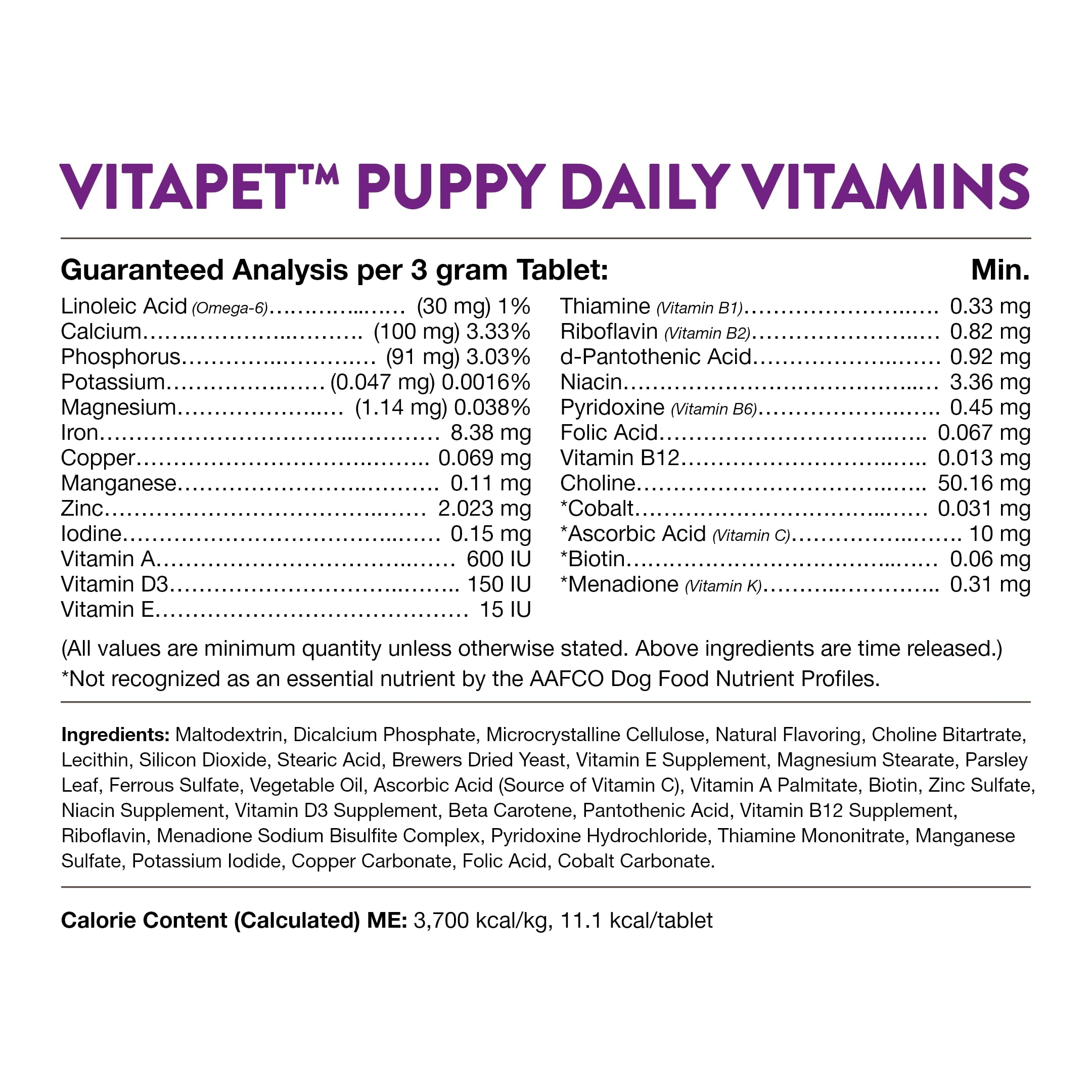 NaturVet VitaPet Puppy 60-count pack shot for monthly supply.