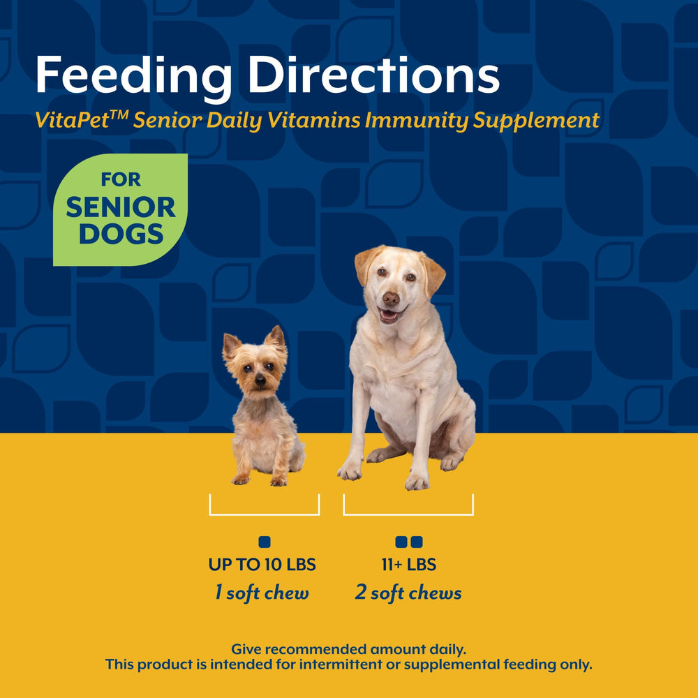 NaturVet VitaPet Senior Soft Chews ingredient list highlights vitamins and glucosamine