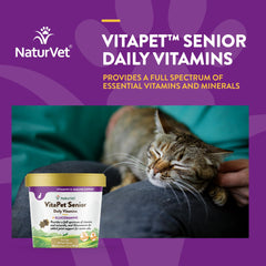 NaturVet VitaPet Senior chews feature glucosamine to support joint function.