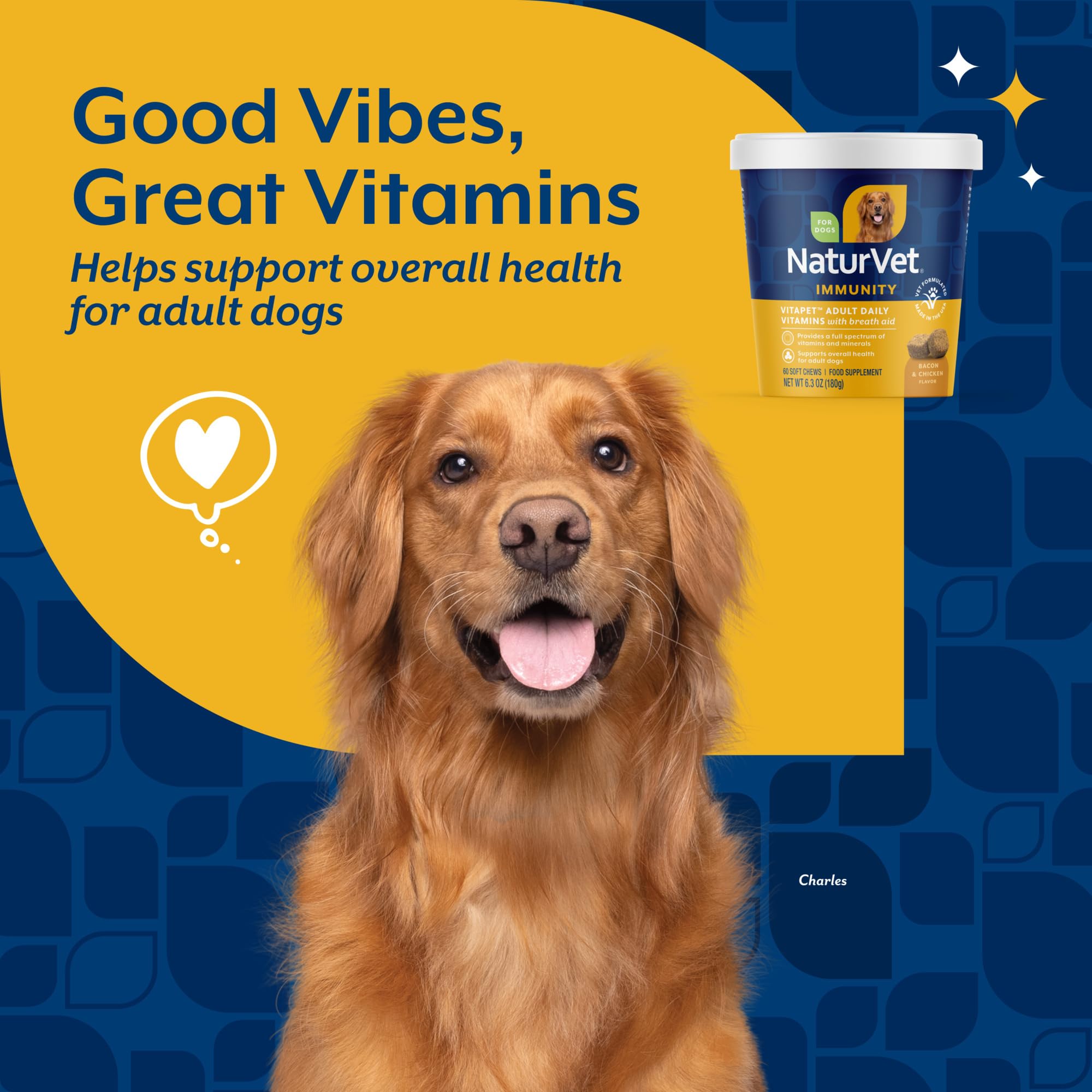 NaturVet VitaPet wheat-free formula label on package, suitable for dogs with sensitivities.