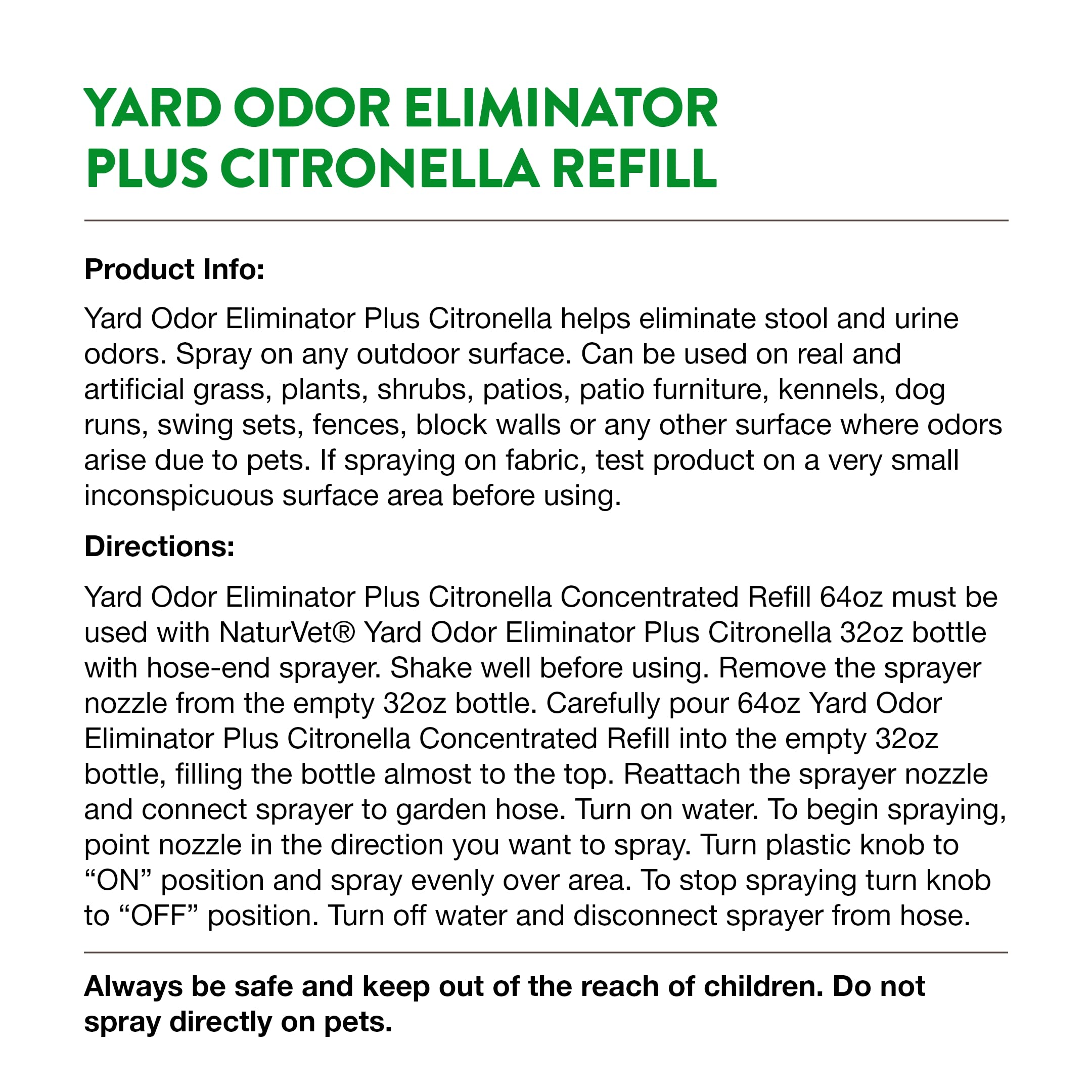 NaturVet Yard Odor Eliminator used in a dog run area to reduce odors