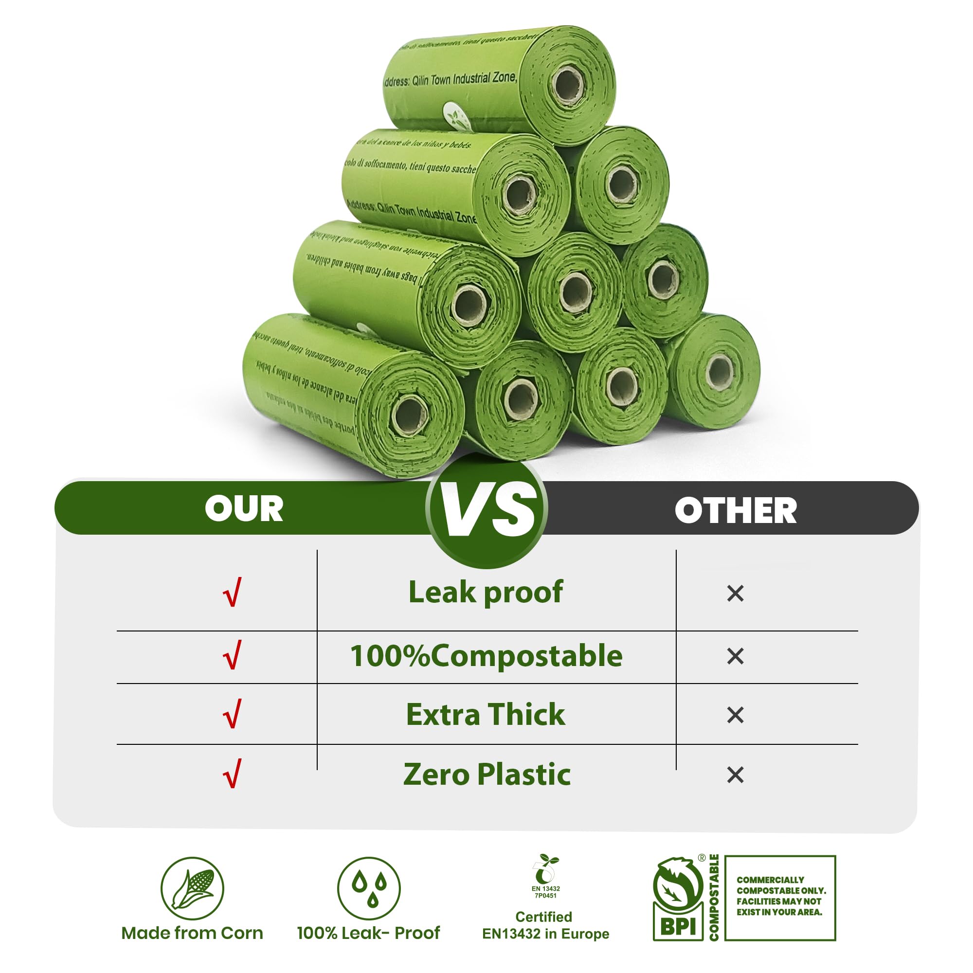Natuural 18-roll pack of dog poop bags for quick tidy-ups on walks.