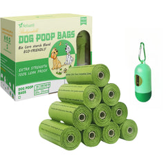 Natuural dog poop bags with holder dispenser for quick mess-free walks.