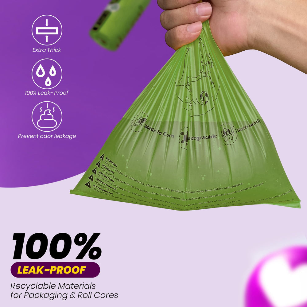 Natuural poop bags 9x13 inches for ample coverage.