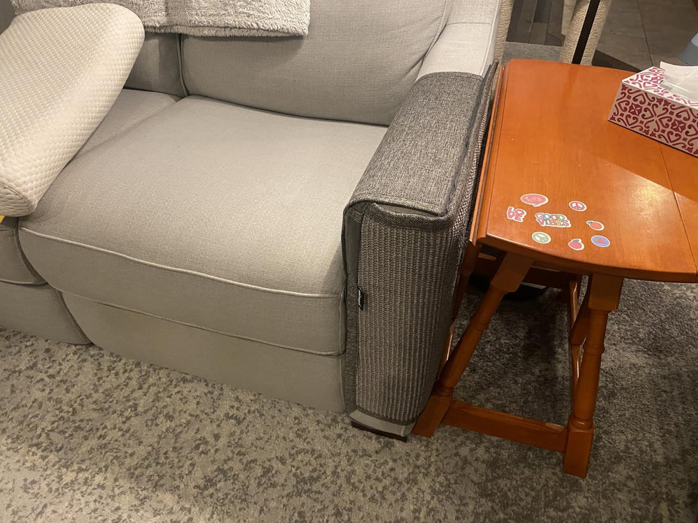 NATUYA Cat Scratch Furniture Couch Protector in all gray finish blends with decor while protecting upholstery.