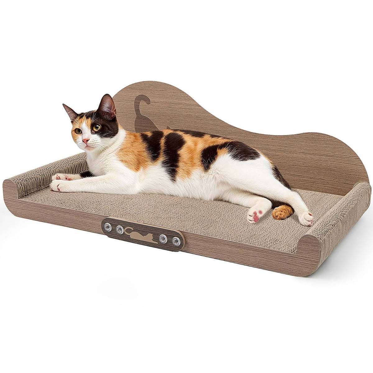 NATUYA cat-scratcher-cardboard-lounge-bed-24in offers spacious scratching and lounging.