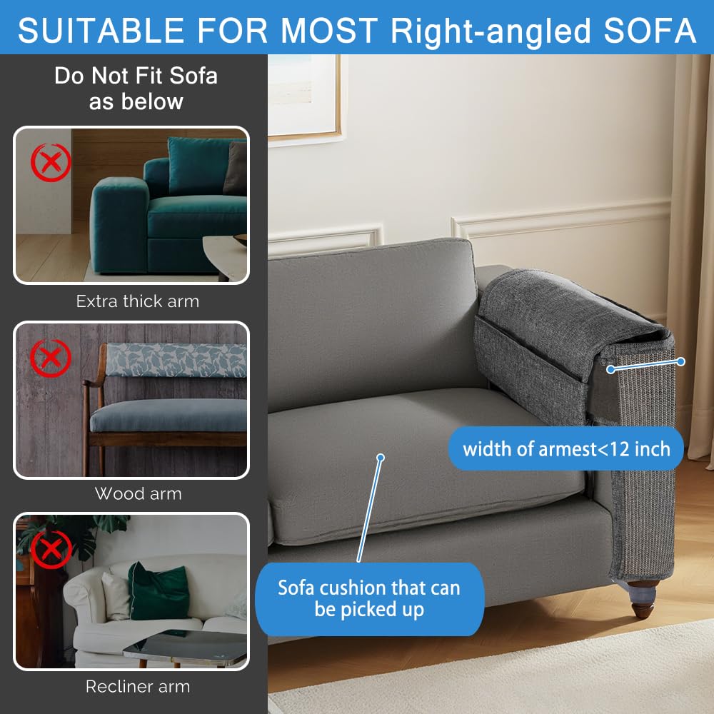 NATUYA 27x19 inch protector illustrates spacious coverage for standard armrests.