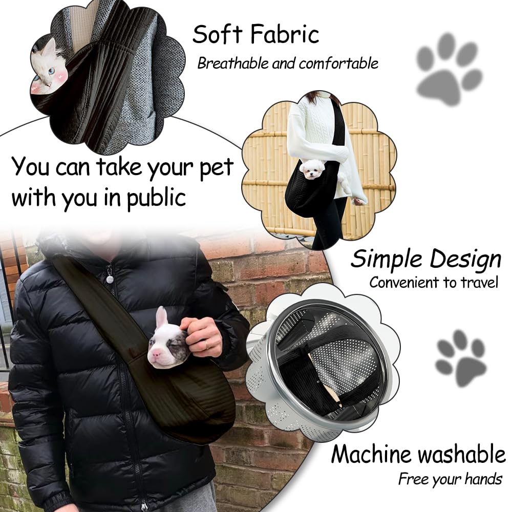 NATUYA small dog resting inside sling for calm, close-quarters carry