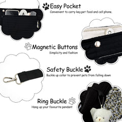 NATUYA sling front pocket stores keys, phone, or treats during trips