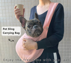 NATUYA small dog carrier sling front pocket for treats and keys during errands.