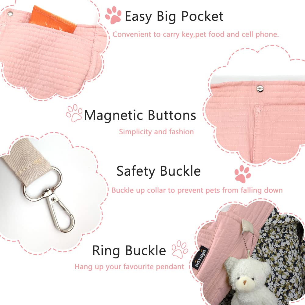 NATUYA safety hook and magnetic buckle detail for secure pet transport