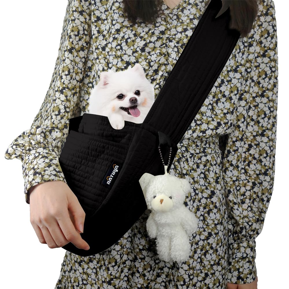 NATUYA small dog carrier sling in soft breathable canvas for comfortable outdoor adventures