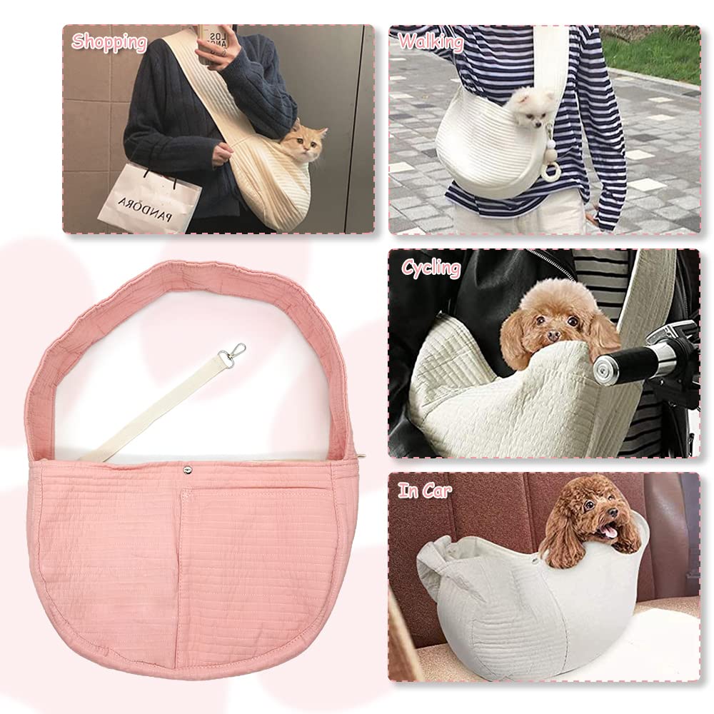 NATUYA sling worn during subway travel for convenient pet access