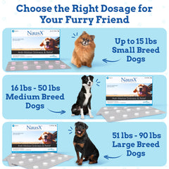 NausX easily digested dog tablets highlight gentle belly comfort